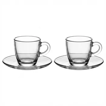 Set de cafeteras moka y tazas BIALETTI Moka-Tassen Set Glass ISTITUZIONALE 2 tazas