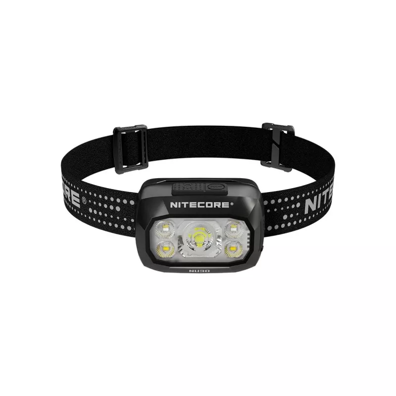 Linterna frontal Nitecore NU30 — linterna LED frontal compacta y portátil, hasta 500 lúmenes, varios niveles de potencia, modo de luz roja