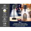 Beper P201UTP118 lámpara de mesa LED recargable, 1,5 W, interruptor táctil, regulable, adaptador para botella de 33 mm, resistente al agua, negra