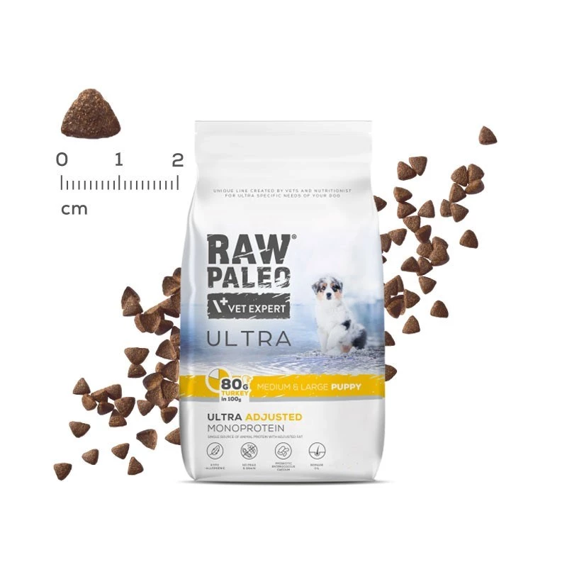 VET EXPERT RAW PALEO Ultra Medium&Large Puppy Turkey - pienso para cachorros - 10 kg