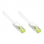 Cable de red RJ45 con cable Cat.7 y protección de lengüeta (RNS®), S/FTP, PiMF, libre de halógenos, 600MHz, OFC, blanco, 0,15m, Good Connections® (8070R-002W)