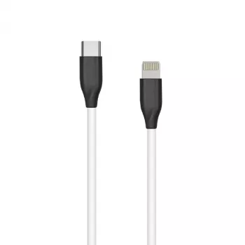 Cable de silicona USB Type-C - Lightning, 2 m (blanco)
