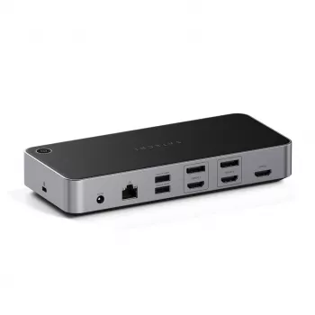 Dock con cable Satechi Triple 4K Display negro plateado 4K Ultra HD 60 Hz
