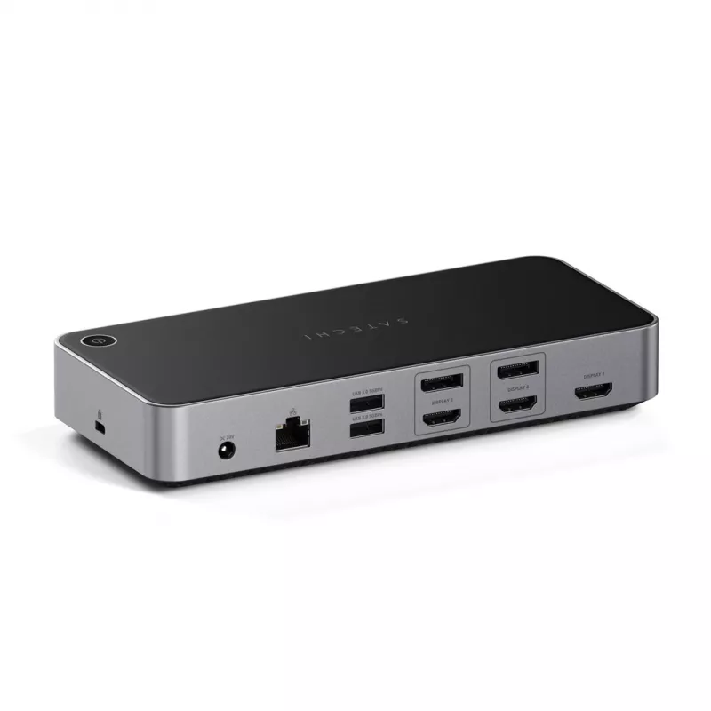 Dock con cable Satechi Triple 4K Display negro plateado 4K Ultra HD 60 Hz