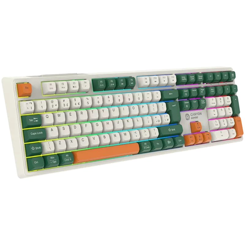 Teclado mecánico inalámbrico CANYON Shadder GKW-11 RGB Blanco