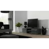 Soporte de TV cama meble SOHO 140 — 1400×430×370 mm, superficie superior gris (tablero de partículas), marco gris
