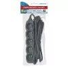 Regleta ESPERANZA ELK208K — 5 tomas, cable de 3 m, negra