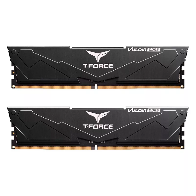 T-FORCE Vulcan - DDR5 - Kit - 32 GB: 2 x 16 GB - DIMM 288-PIN - 3000 MHz / PC5-48000 - CL30 - 1,35 V - sin búfer - On-Die-ECC - negro (FLBD532G6000HC30DC01)