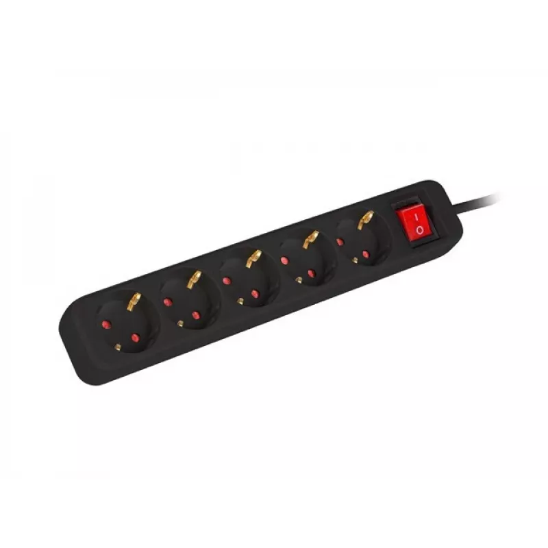 Alargador de corriente Lanberg PS1-05F-0300-BK 3m 5 tomas interior negro