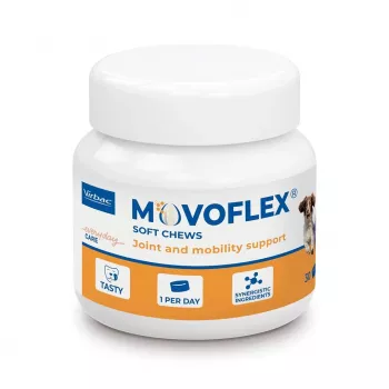 VIRBAC MOVOFLEX croquetas blandas articulares para perros talla M, complemento de apoyo articular