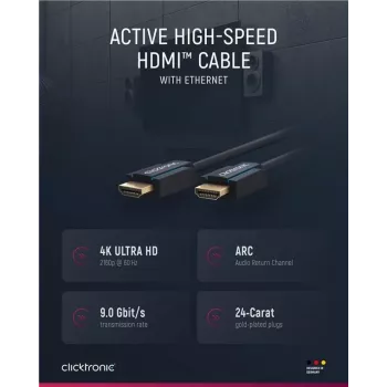 ClickTronic 39085 Cable HDMI 20 m HDMI Type-A (estándar) negro (39085)