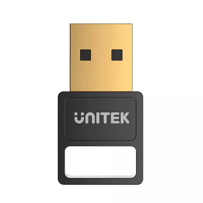 Adaptador Bluetooth USB Unitek B105B — USB 2.0 Type-A, BLE v5.3, 3 Mbit/s, negro, Plug-and-Play