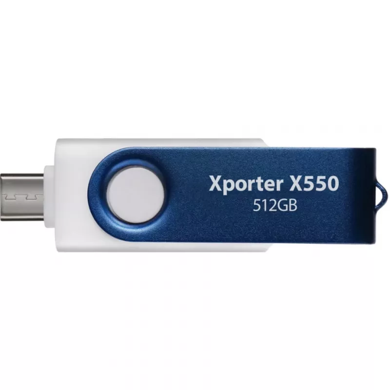 Xporter X550 512GB, unidad flash USB azul/blanco, USB-A y USB-C 3.2 Gen 1