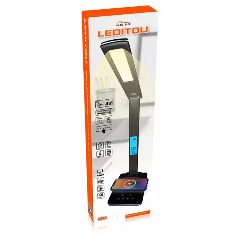 Lámpara de mesa MEDIA-TECH MT222K LED 12W 220V negra