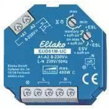 Regulador de intensidad universal ELTAKO 500W EUD61MUC Caja multifunción montaje empotrado 8-230V EUD61MUC (61100903)
