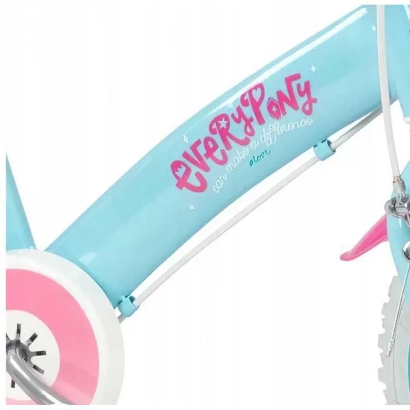 Bicicleta infantil Toimsa 1297 con ruedas de espuma de 12 pulgadas, 4 ruedas, cesta, protector de cadena, guardabarros — My Little Pony