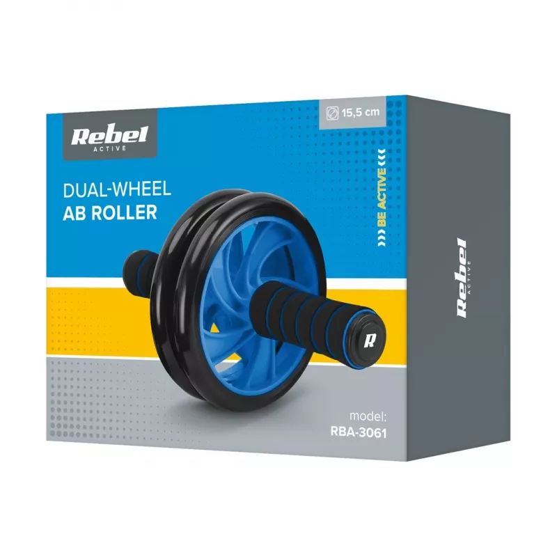 REBEL ACTIVE rueda doble, rodillo para abdominales AB Wheel