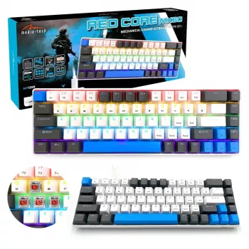 Teclado mecánico MEDIA-TECH MT1259 Red Core MX60, factor de forma 60%, interruptores CHERRY MX Red, retroiluminación RGB, USB, teclas de perfil alto