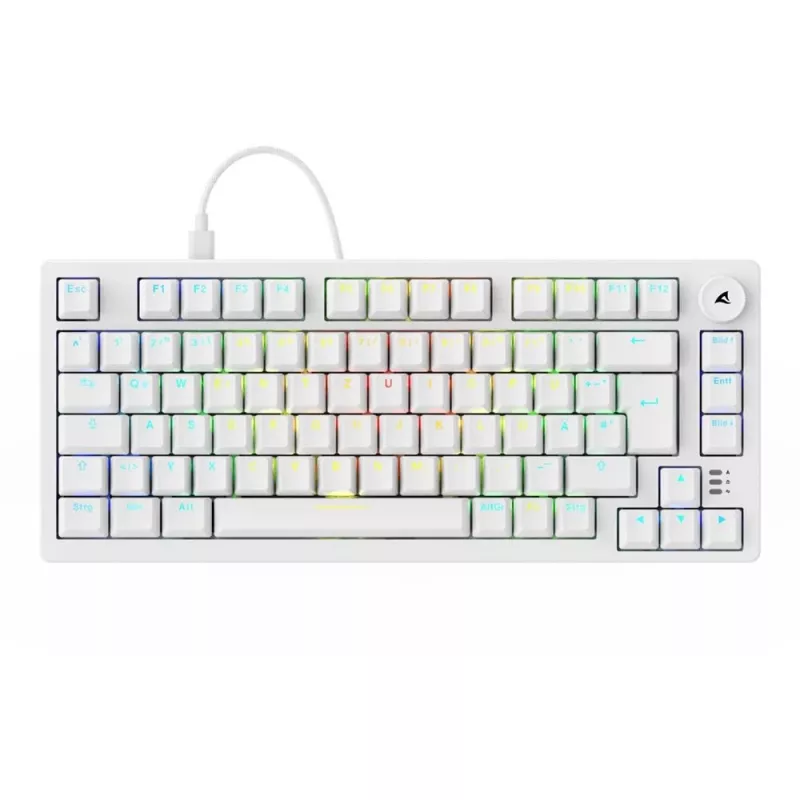 Sharkoon SGK25 75% QWERTZ USB Teclado con cable RGB LED blanco