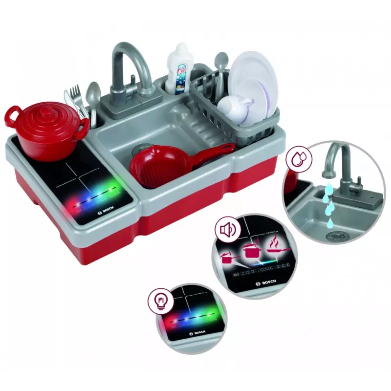 Fregadero de juguete con función de agua y luz KLEIN modelo 7110 — accesorio de cocina de juguete para niños