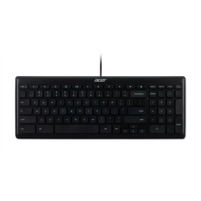 Acer AKW900 GP.KBD11.04F teclado con cable USB, US International QWERTY, negro