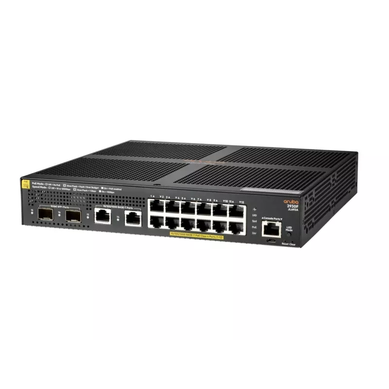Switch gestionado Aruba 2930F 12G PoE+ 2G/2SFP+