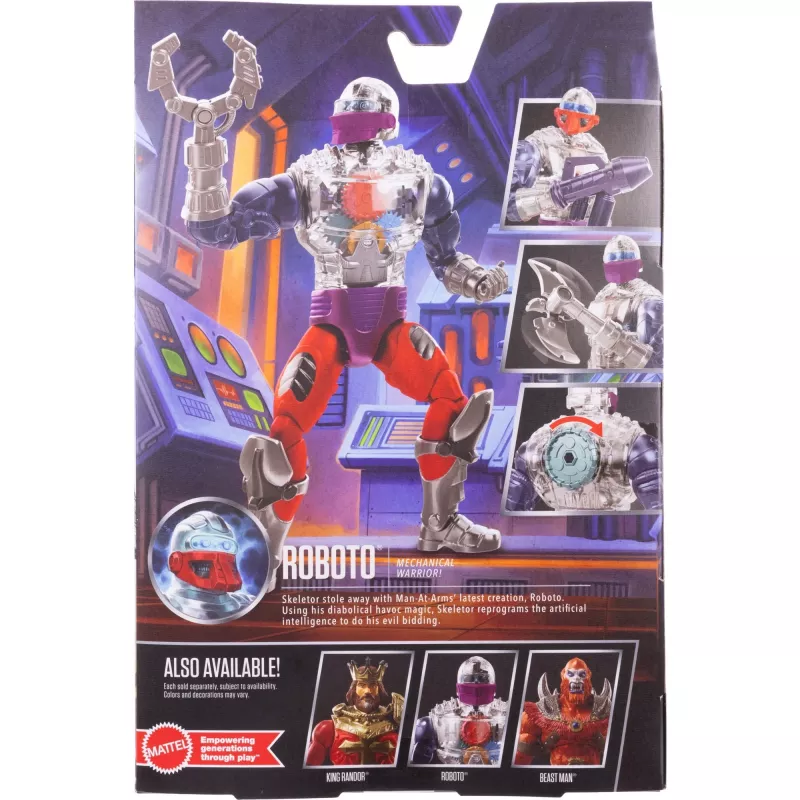 Figura de acción MATTEL MotU Masterverse Core Roboto JBP78 — pieza de colección a escala 6 pulgadas