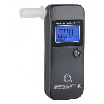 Alcoholímetro BACscan F-40, sin contacto, BAK 0–4%, precisión 1%, tiempo de calentamiento 20s, LCD, pila AAA×2