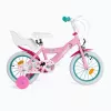Bicicleta infantil HUFFY 24951W Minnie, ruedas de 14 pulgadas, cuadro de acero, neumáticos, frenos de llanta delantero/trasero, ruedines