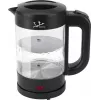 Jata HA702 hervidor eléctrico, 1,2 l, 1500 W, vidrio de borosilicato, inalámbrico, negro