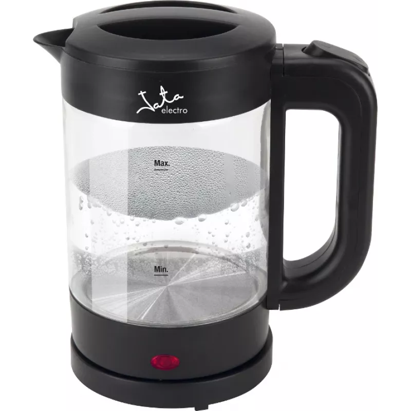 Jata HA702 hervidor eléctrico, 1,2 l, 1500 W, vidrio de borosilicato, inalámbrico, negro