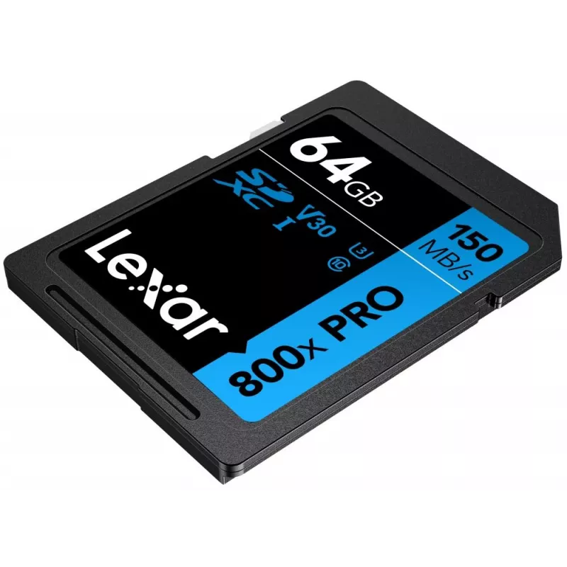 Memoria flash SDXC Lexar 64 GB UHS-I 800xPRO — Clase 10, U3, V30, 150 MB/s