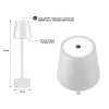 Lámpara de mesa recargable Beper P201UTP102, interruptor táctil, 2 W