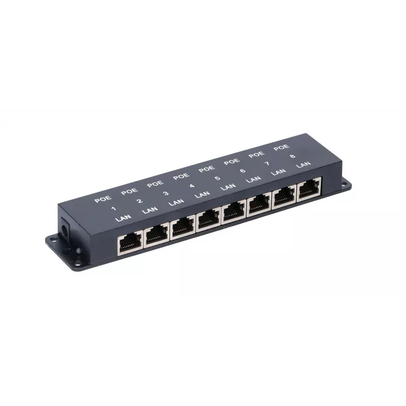 Inyector PoE Extralink 8 puertos, 8x 100 Mb/s RJ45