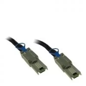 Inter-Tech - Cable SAS externo - SAS 6Gbit/s - 4x Mini MultiLane SAS (SFF-8088) apantallado, 26 pines a 4x Mini MultiLane SAS (SFF-8088) apantallado, 26 pines - 1 m - Negro