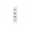 Regleta de enchufes 1,5 m, blanca, 4 enchufes, cable de cobre macizo