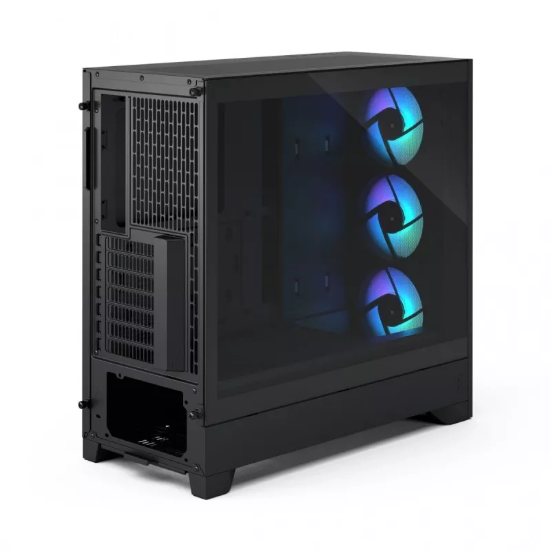 Caja de PC semitorre Fractal Design Pop 2 Air negra sólida — compatible con ATX, 3 ventiladores frontales de 120 mm, bahías de 2,5/3,5