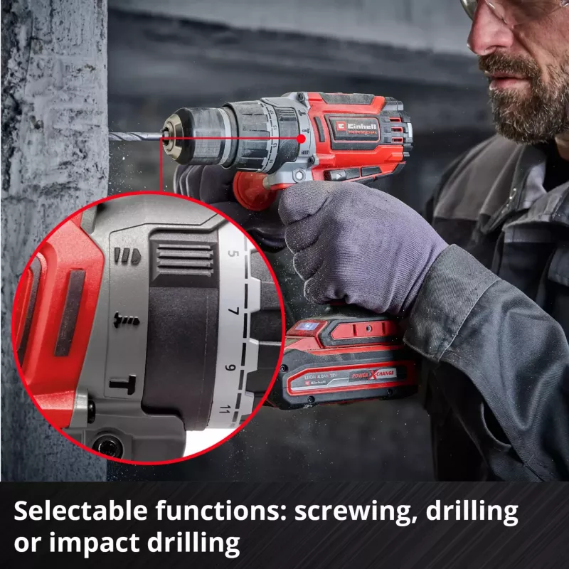 Taladro percutor atornillador a batería EINHELL TP-CD 18/70 (modelo 4514315) — solo carcasa, sin batería ni cargador