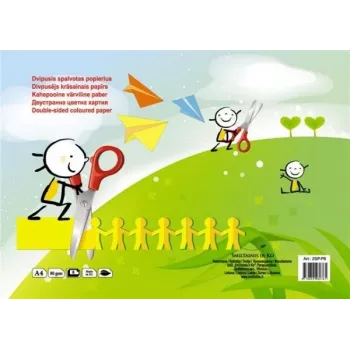 Papel SMLT color, A4, 80 g, doble cara, encolado, 8 hojas