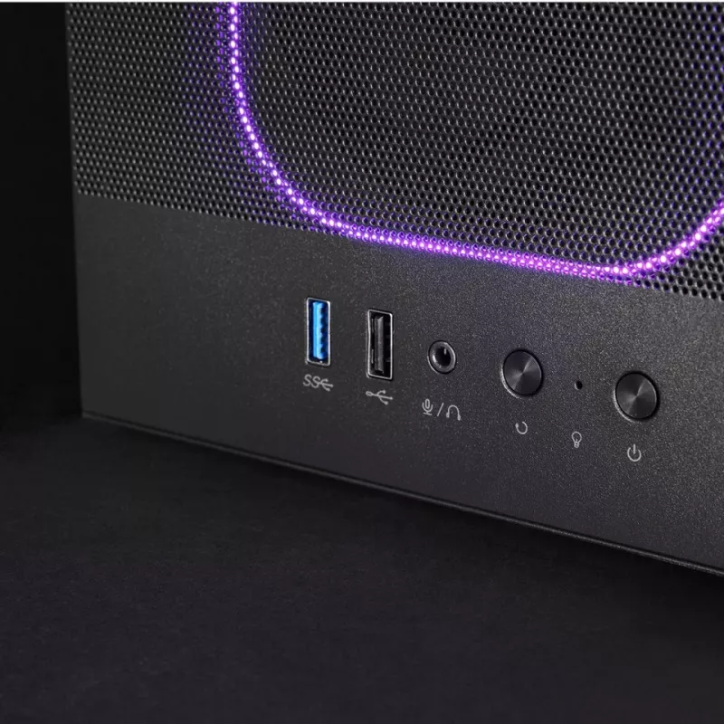Caja de PC TACENS MARS MC-NEBULA Midi Tower con cristal templado, cuatro ventiladores aRGB de 120 mm, compatible con ATX, GPU hasta 30,2 cm