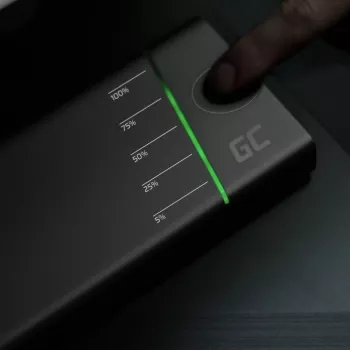 Batería portátil Green Cell PowerPlay Ultra 26800 mAh, salida 128W, Quick Charge 3.0, 2x USB‑C, 2x USB‑A, grafito