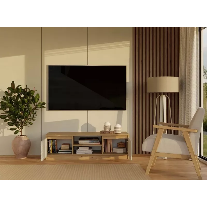 Mueble de TV MALWA 120, roble Artisan/cashmere