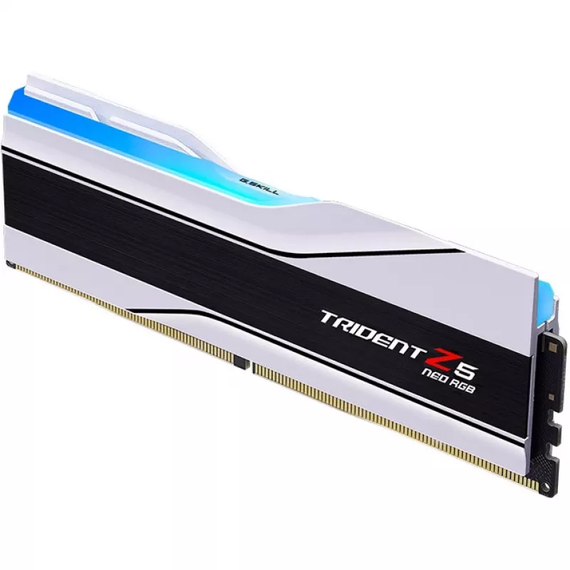 DIMM 32 GB DDR5-6400 (2x 16 GB) kit dual, memoria RAM blanca, F5-6400J3239G16GX2-TZ5NRW, Trident Z5 NEO RGB, AMD EXPO