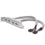 Cable con placa de ranura USB 2.0 HighSpeed Type 2xIDC (5pin)/4xUSB A M/H gris 0,25 m