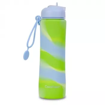Botella de bebida cool pack Botella de bebida de silicona Z14770 600 ml niña azul