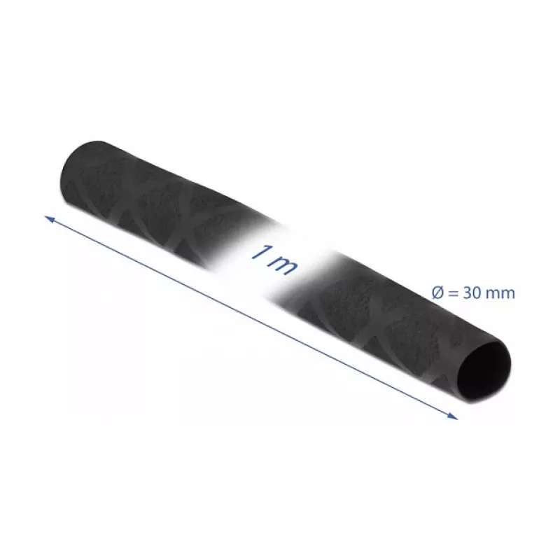 Tubo termorretráctil DeLOCK 19596 patrón X antideslizante 1 m x 30 mm negro