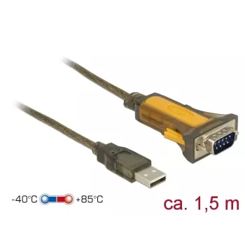 Cable serie DeLOCK 65840 USB Type-A DB-9 1,5 m negro amarillo