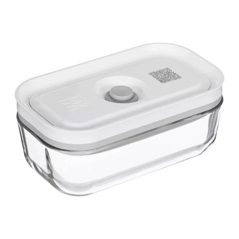 ZWILLING Fresh & Save 36803-003-0 set de recipientes rectangulares de vidrio al vacío, 3 uds. (S/M/L, 0,35/0,75/1,6 L), borosilicato, apto para microondas/horno/lavavajillas, gris/transparente