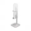 Soporte telescópico DeLOCK para smartphone y tablet con bandeja, plata/blanco