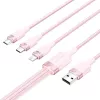 Cable USB 2.0 A a 3 en 1 3A Vention CTPPG 1,5 m rosa